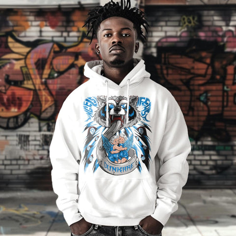 Dunkare Hoodie Angels Feast Raccoon, 4 Military Blue, To Match Sneaker Military Blue 4s 1204 DNY
