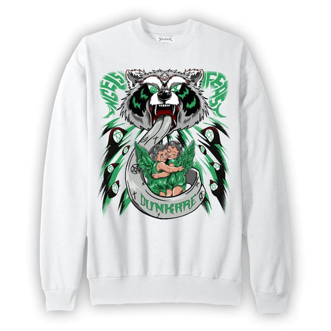 Dunkare Sweatshirt Angels Feast Raccoon, 3 Green Glow, To Match Sneaker Black Green Glow 3s 1204 DNY