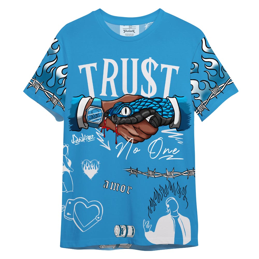 Dunkare Shirt Streetwear Snake Trust No One, 9 Powder Blue T-Shirt, To Match Sneaker Powder Blue 9s Graphic Tee 1304 NCT