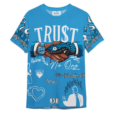 Dunkare Shirt Streetwear Snake Trust No One, 9 Powder Blue T-Shirt, To Match Sneaker Powder Blue 9s Graphic Tee 1304 NCT