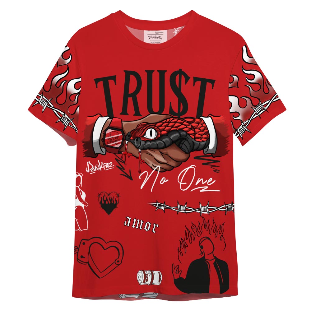 Dunkare Shirt Streetwear Snake Trust No One, 4 Bred Reimagined T-Shirt, To Match Sneaker Bred Reimagined 4s Graphic Tee 1304 NCT