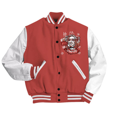 Dunkare Varsity Streetwear Custom Name Bad Girl HAHA, 13 Dune Red T-Shirt, Sneaker Dune Red 13s Baseball Varsity Jacket 1604 NCT