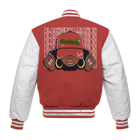 Dunkare Varsity Streetwear Custom Name Black Girl, 13 Dune Red T-Shirt, Sneaker Dune Red 13s Baseball Varsity Jacket 1604 NCT