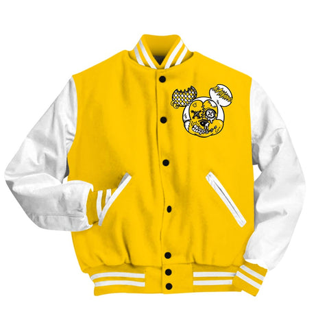 Dunkare Varsity Streetwear Custom Name Kream Drip, 4 Vivid Sulfur T-Shirt, Sneaker Vivid Sulfur 4s Baseball Varsity Jacket 1604 NCT