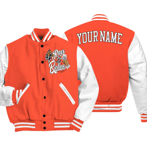 Dunkare Varsity Streetwear Custom Name Rag 2 Riches, 3 Cosmic Clay T-Shirt, Sneaker Georgia Peach 3s Baseball Varsity Jacket 1604 NCT