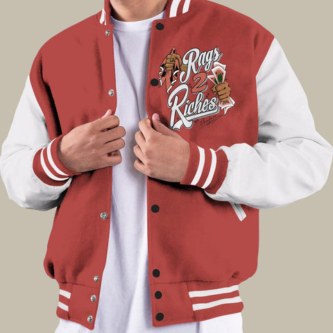 Dunkare Varsity Streetwear Custom Name Rag 2 Riches, 13 Dune Red T-Shirt, Sneaker Dune Red 13s Baseball Varsity Jacket 1604 NCT