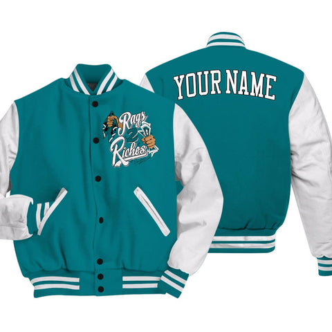 Dunkare Varsity Streetwear Custom Name Rag 2 Riches, 4 Oxidized Green T-Shirt, Sneaker Oxidized Green 4s Baseball Varsity Jacket 1604 NCT
