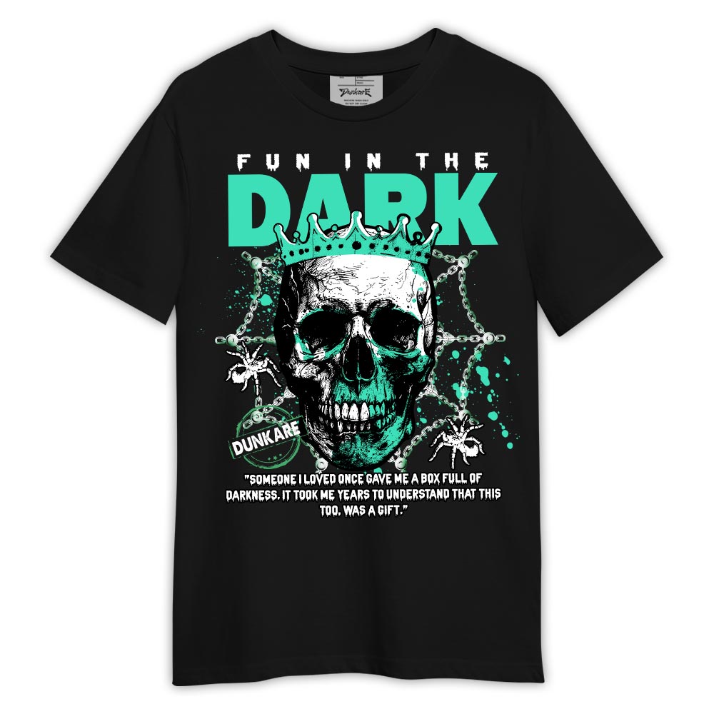 Dunkare Shirt Fun In The Dark, 3 Green Glow T-Shirt, To Match Sneaker Black Green Glow 3s Graphic Tee 2404 LTRP