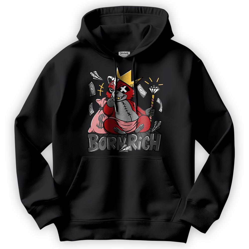 Dunkare Hoodie Born Rich Raccoon, 12 Red Taxi Hoodie To Match Sneaker 2404 DNY