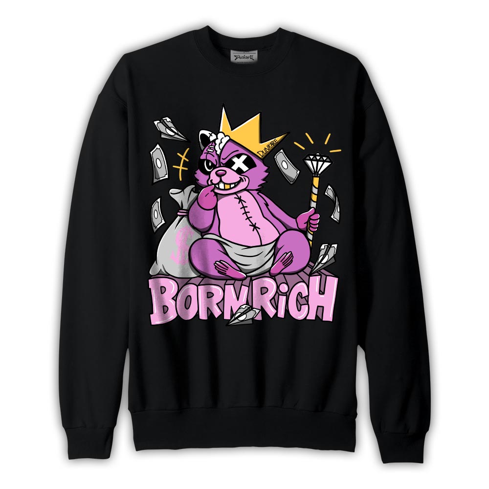 Dunkare Sweatshirt Born Rich Raccoon, 4 Hyper Violet Sweatshirt To Match Sneaker 2404 DNY
