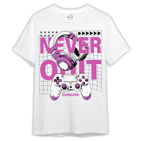 Dunkare Shirt Never Quit Game Play, 4 Hyper Violet T-Shirt, To Match Sneaker Hyper Violet 4s Graphic Tee 2404 LTRP