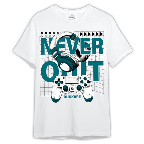 Dunkare Shirt Never Quit Game Play, 4 Oxidized Green T-Shirt, To Match Sneaker Oxidized Green 4s Graphic Tee 2404 LTRP