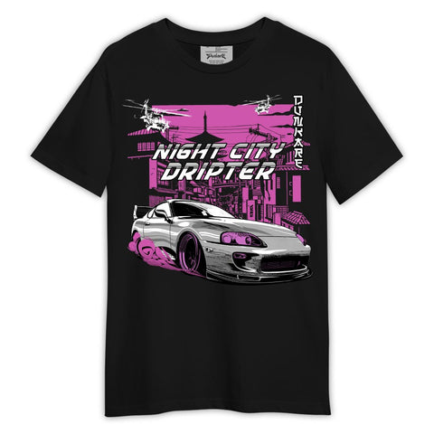 Dunkare Shirt Night City Dripter, 4 Hyper Violet T-Shirt, To Match Sneaker Hyper Violet 4s Graphic Tee 2404 LTRP