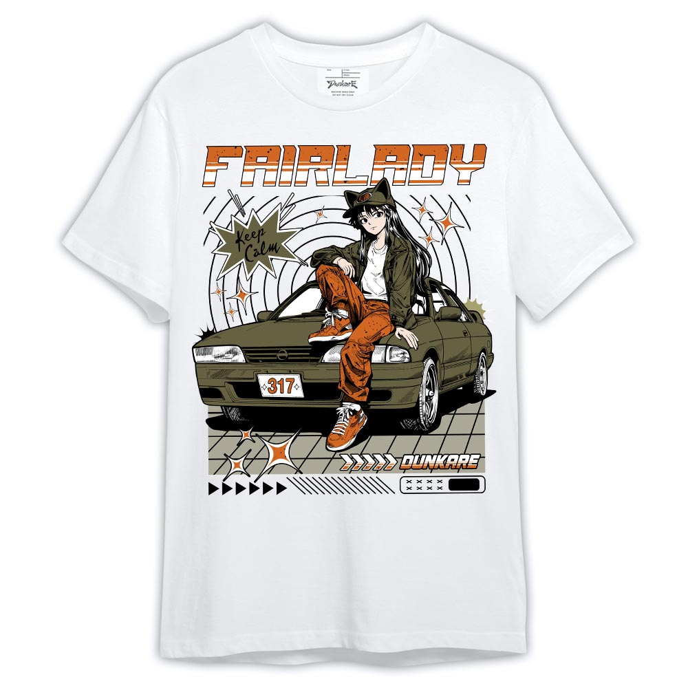 Dunkare Shirt Keep Calm Fairlady, 5 Olive T-Shirt, To Match Sneaker Olive 5s Graphic Tee 2404 LTRP