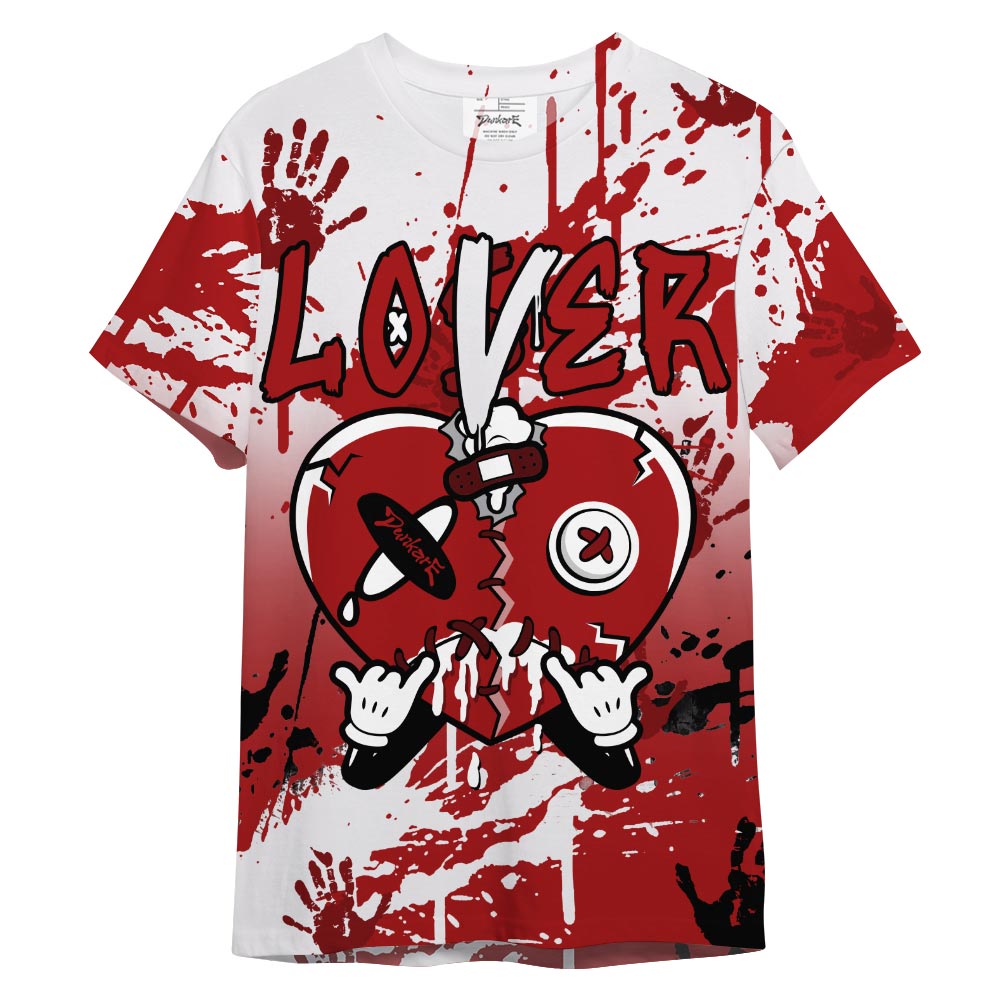Dunkare T-Shirt Loser Lover Drip Heart, 12 Red Taxi T-Shirt, To Match Sneaker Red Taxi 12s 2504 NCT
