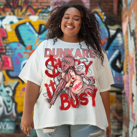 Dunkare T-Shirt Stay It Busy, 4 Bred Reimagined T-Shirt To Match Sneaker Bred Reimagined 4s 2304 NMP