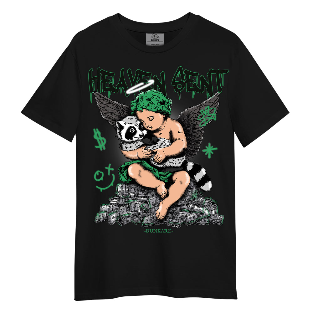 Heaven Sent Raccoon Dunkare Shirt Green Glow, To Match Sneaker Lucky Black Green Glow 3s Hoodie, Sweatshirt 2902NY