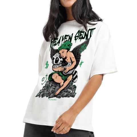 Heaven Sent Raccoon Dunkare Shirt Green Glow, To Match Sneaker Lucky Black Green Glow 3s Hoodie, Sweatshirt 2902NY