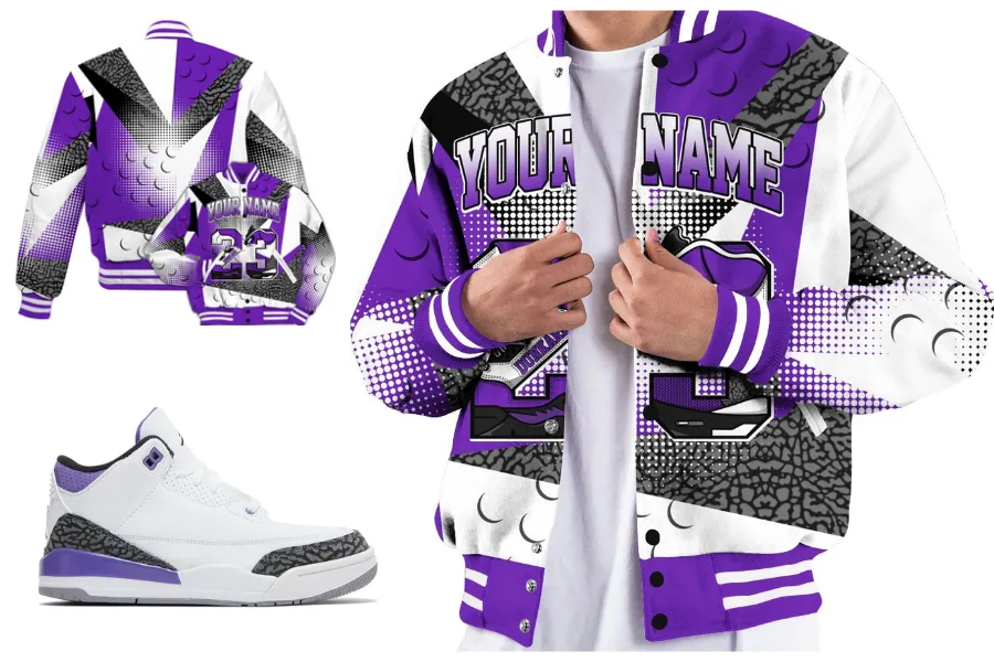 Poly Custom Name Number 23 5s All Over Print Baseball Varsity Jacket