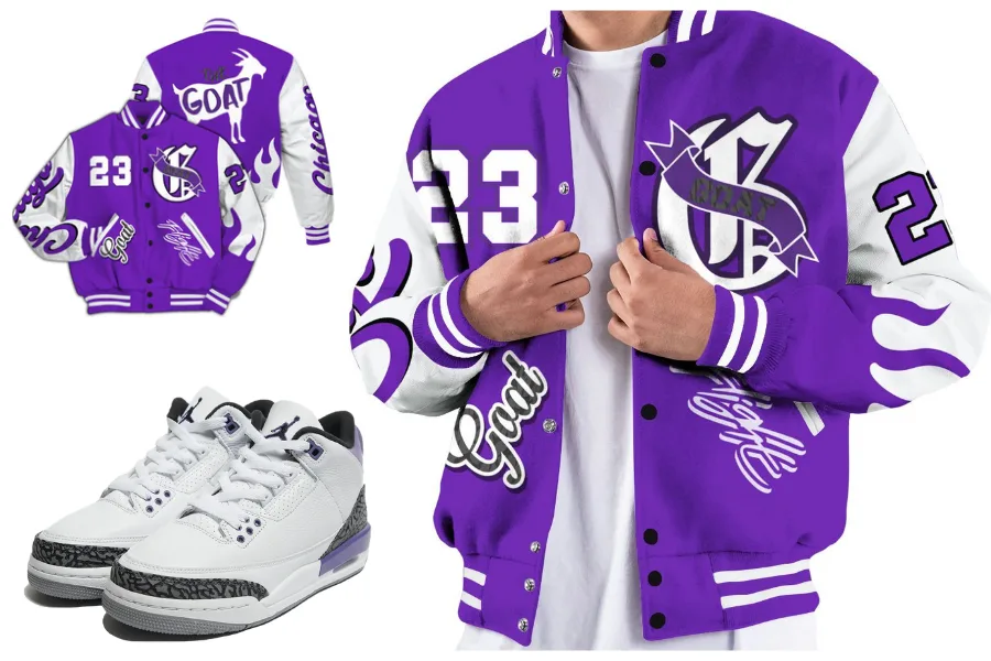 The G.O.A.T Flight Streetwear All Over Print Baseball Varsity Jacket