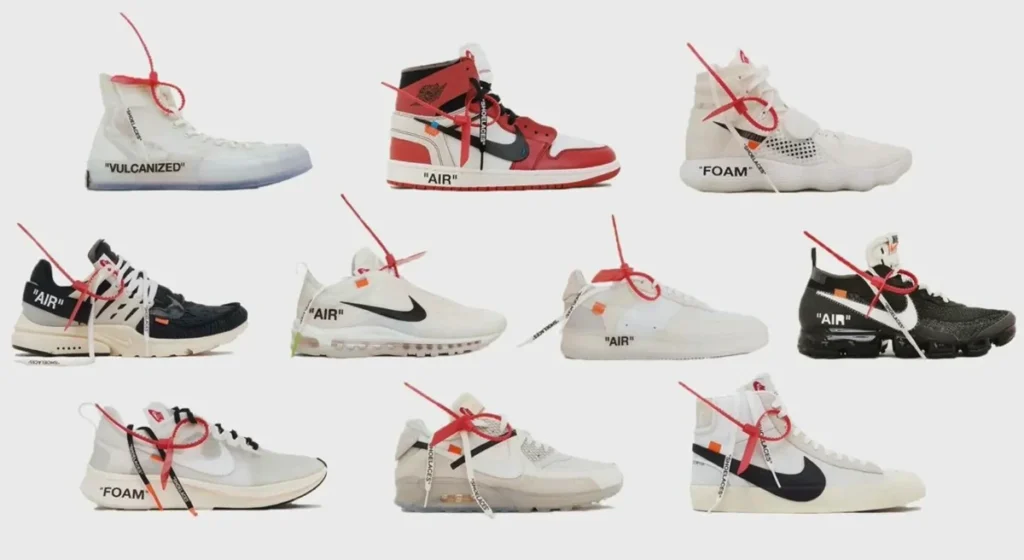 Off-White x Nike The Ten Air Jordan 1 deconstructed with zip-tie and quotation marks