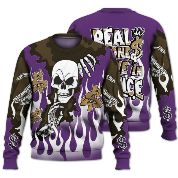 Sweatshirt To Match Air Diamond Turf Ravens - Ones Move In Silence Graphic Trapped All Over Print