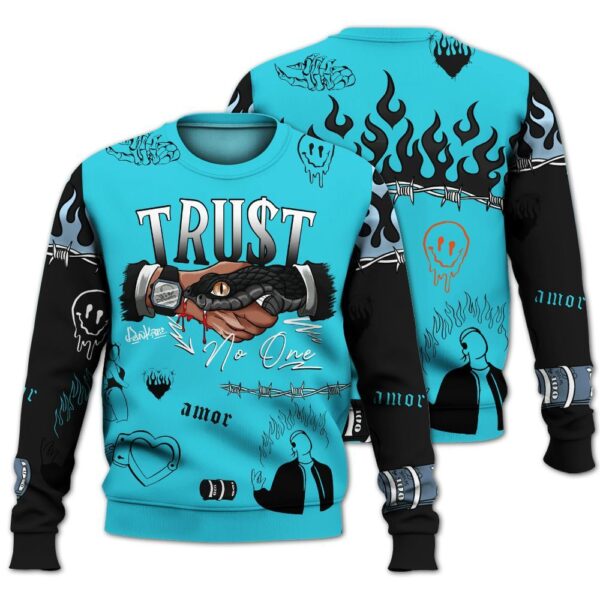 Sweatshirt To Match Retro Gamma Blue 11s - Snake Trust No One All Over Print