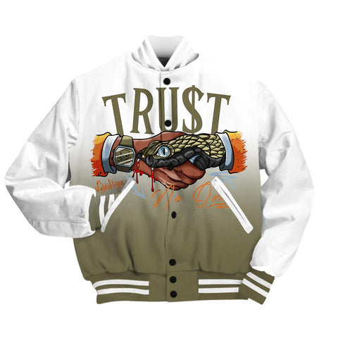 Dunkare Varsity Streetwear Snake Trust No One Drip, 5 Olive T-Shirt, Sneaker Olive 5s Baseball Varsity Jacket 1604 NCT