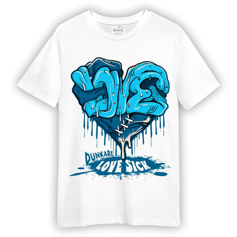 Dunkare T-shirt Love Sick, 9 Powder Blue T-shirt To Match Sneaker 2404 PAT
