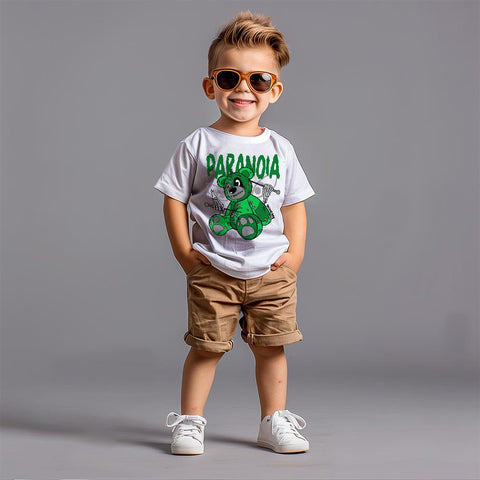 Dunkare T-shirt Paranoia Bear, 5 Lucky Green T-shirt To Match Sneaker 2704 NCMD