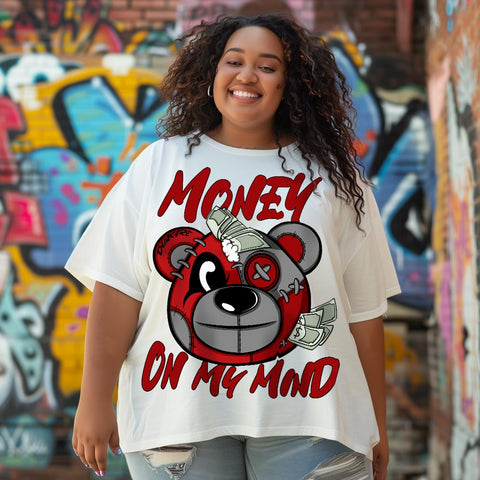 Dunkare Bred Reimagined 4s T-Shirt - Money On My Mind Bear T-Shirt Unisex 2904 NCMD