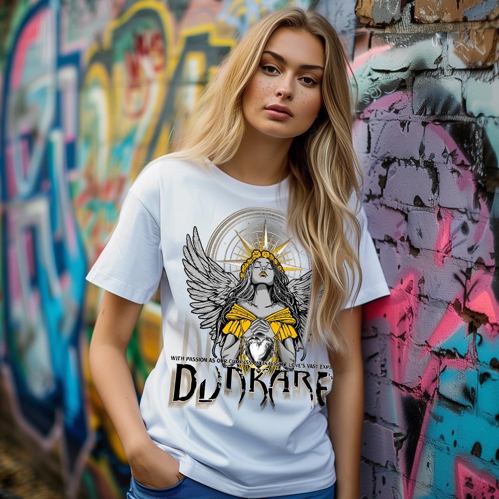 Dunkare Shirt Love Compass, 4 Vivid Sulfur T-Shirt, To Match Sneaker Vivid Sulfur 4s, T-Shirt 2703 NCMD