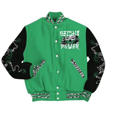 Dunkare Shirt Geisha Power , 3 Green Glow T-Shirt, Sneaker Black Green Glow 3s Baseball Varsity Jacket, Tanktop, Shorts, T-Shirt 0703 ECR